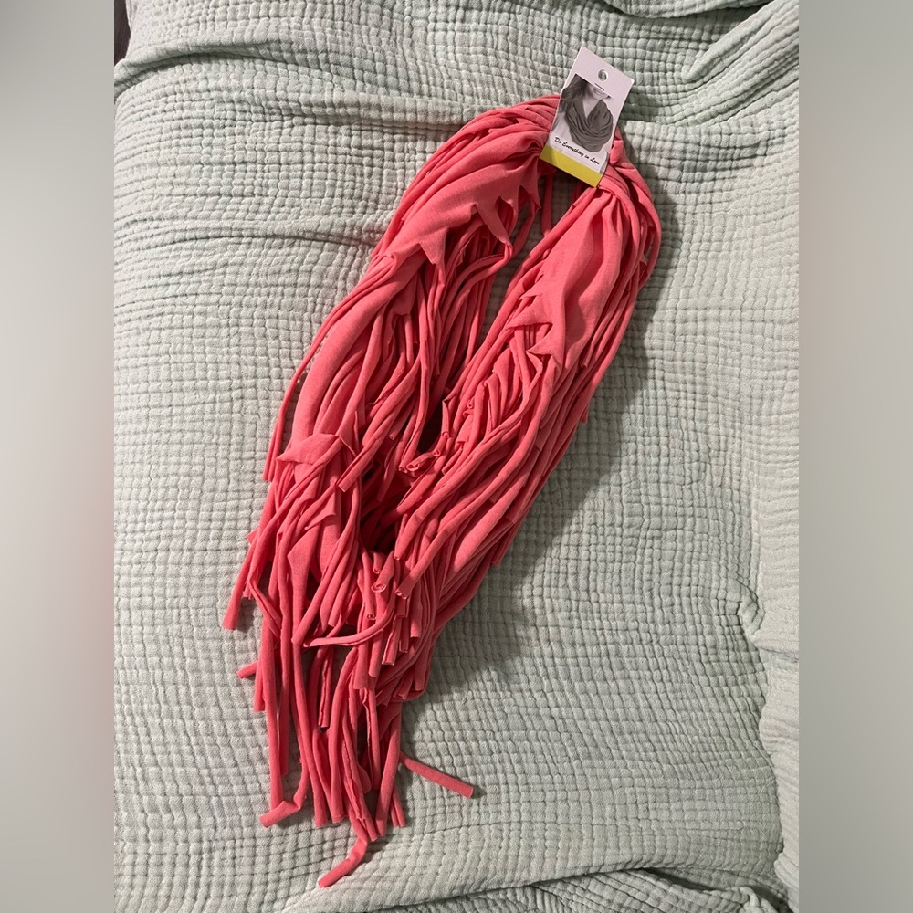 Do Everything In Love Eternity Fringe Scarf - NWT - Coral